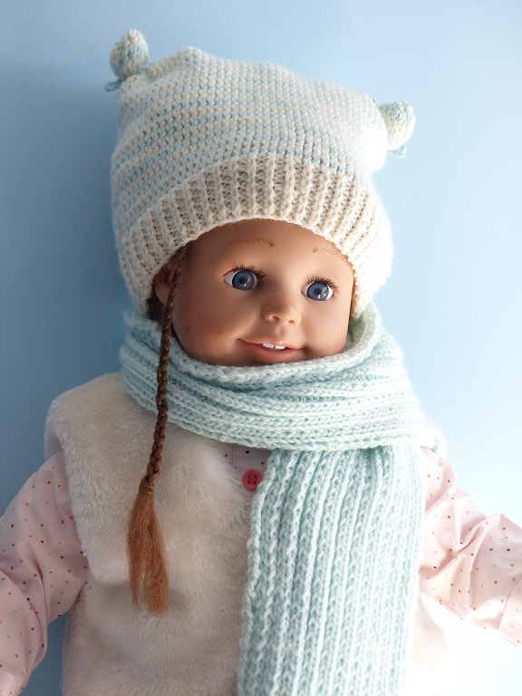 Layette opération génération tricot coeur bonnet écharpe phildar partner 3.5 tricoter pour les Restos Bébés du coeur